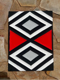 Traditional Imigongo - Black White with Red Accents